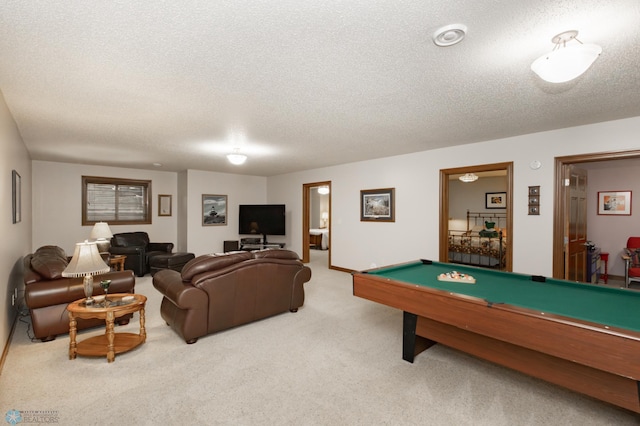 1365 Highpointe Dr N, Fargo, ND 58102 - rec room featuring a textured ceiling, carpet flooring, and billiards table