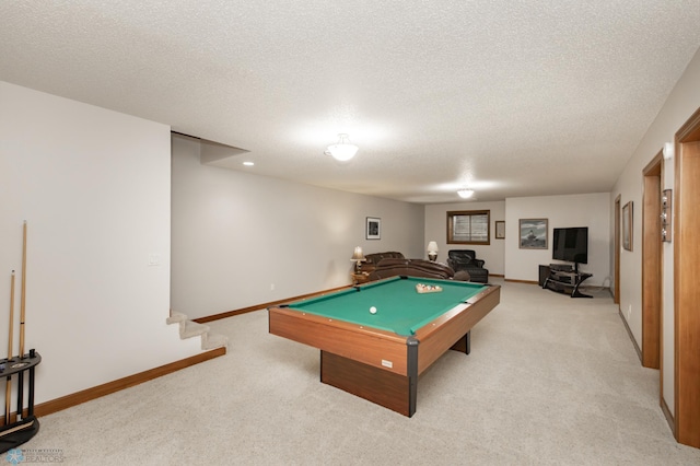 1365 Highpointe Dr N, Fargo, ND 58102 - playroom with light colored carpet, billiards table, and a textured ceiling