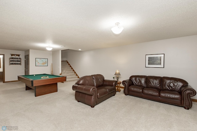 1365 Highpointe Dr N, Fargo, ND 58102 - game room with carpet flooring, billiards table, and a textured ceiling
