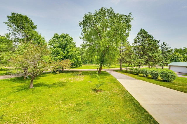 10275 Park Cir, Pine City, MN 55063 - surrounding community featuring a yard and view of wooded area
