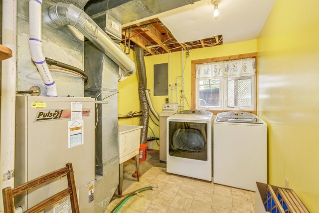 10275 Park Cir, Pine City, MN 55063 - washroom with electric panel and washing machine and dryer