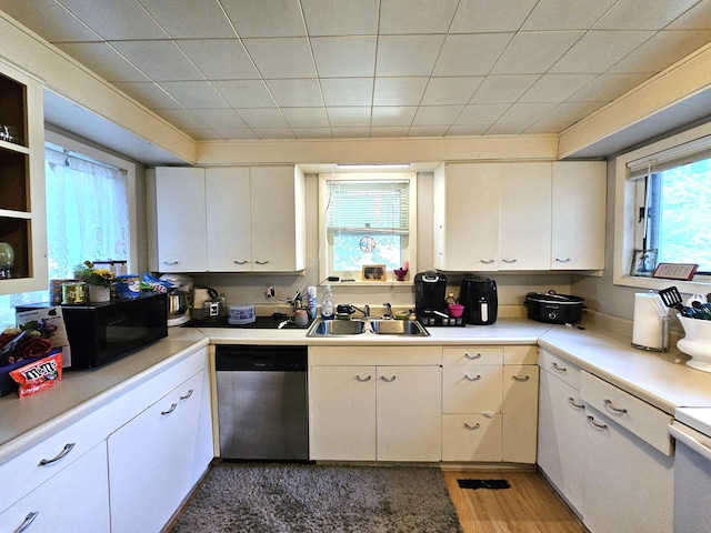 214 Vasa Ave, Fergus Falls, MN 56537 - kitchen featuring dishwasher, a sink, black microwave, and light countertops