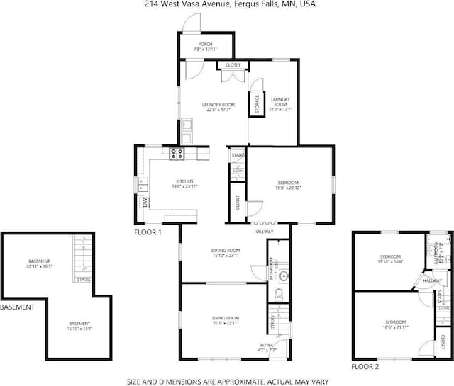214 Vasa Ave, Fergus Falls, MN 56537 - room layout