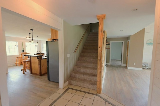 39192 460th Ave, Perham, MN 56573 - stairs with wood finished floors and baseboards