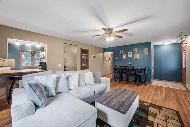 677 Quinnell Ave N, Lakeland, MN 55043 - living room featuring wood finished floors and ceiling fan