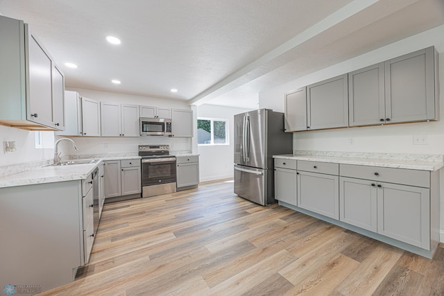 1814 5th St N, Fargo, ND 58102 - kitchen with appliances with stainless steel finishes, gray cabinets, and recessed lighting