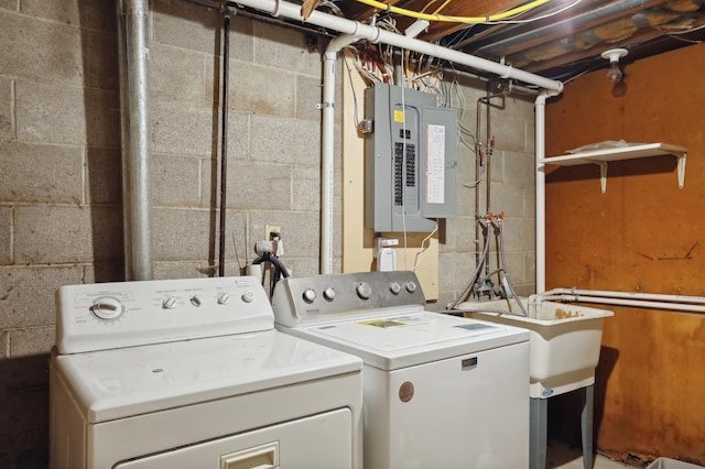 1412 10th Ave W, Shakopee, MN 55379 - laundry room featuring washer and clothes dryer and electric panel