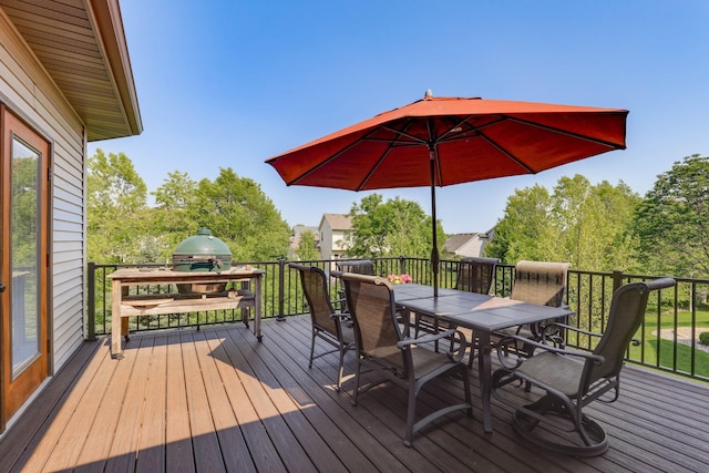 13478 Clearwater Cir, Rogers, MN 55374 - wooden deck featuring outdoor dining space