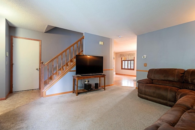 1580 9th Street Cir SE, Forest Lake, MN 55025 - carpeted living area with stairs and baseboards