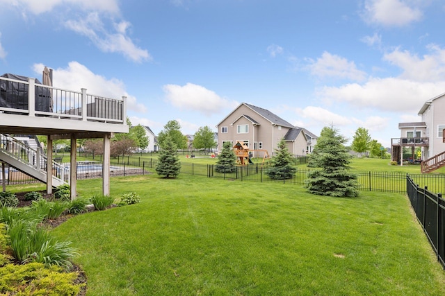 5175 White Star Ln, Woodbury, MN 55129 - view of yard with stairway and a deck