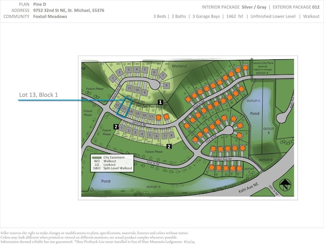 9752 32nd St NE, Saint Michael, MN 55376 - map showing property parcels