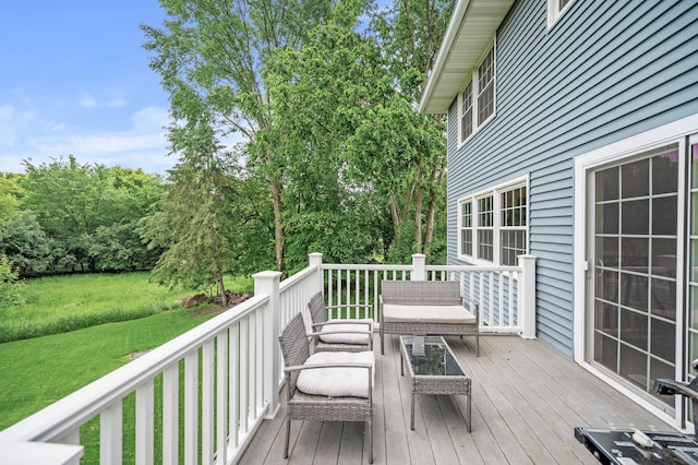 4142 Joppa Cir, Savage, MN 55378 - wooden terrace featuring a yard