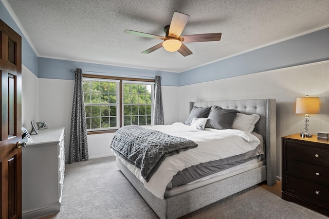 4142 Joppa Cir, Savage, MN 55378 - carpeted bedroom featuring a textured ceiling and a ceiling fan