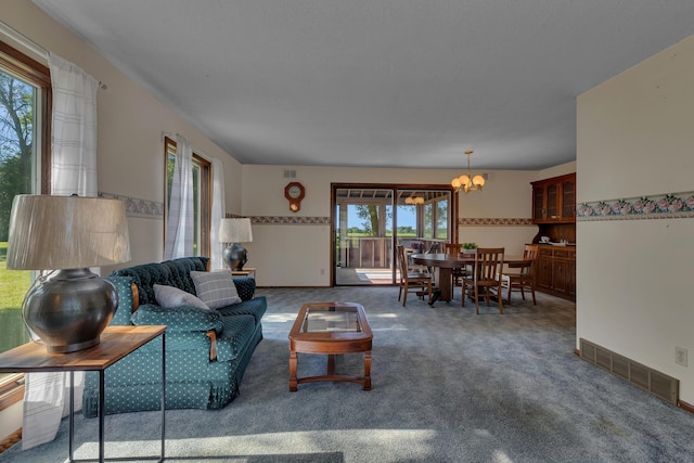37875 600th Ave, Eden Valley, MN 55329 - living room with a chandelier and carpet