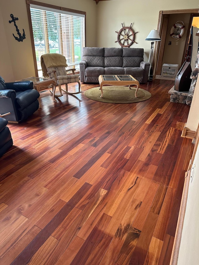70 Lakeview Dr, Slayton, MN 56172 - living room featuring dark wood-style flooring