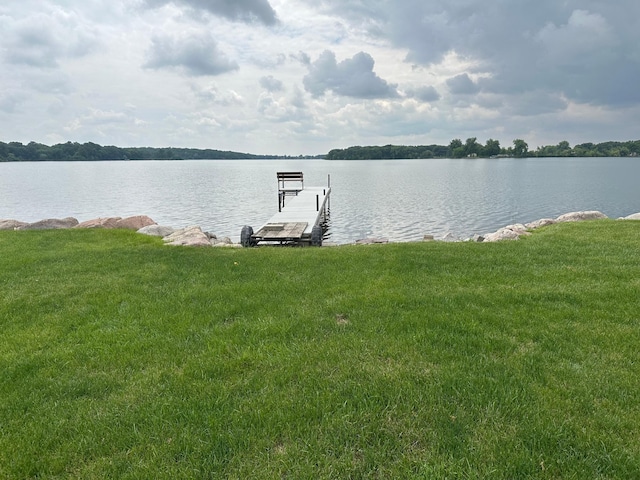 70 Lakeview Dr, Slayton, MN 56172 - dock area featuring a lawn and a water view