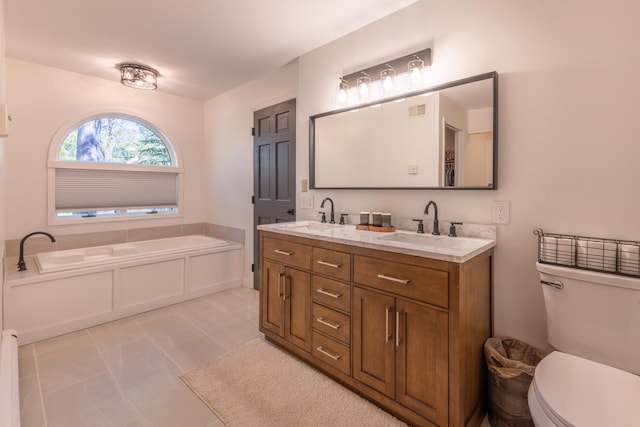 25397 Island View Dr, Cohasset, MN 55721 - full bath featuring double vanity, a garden tub, and toilet