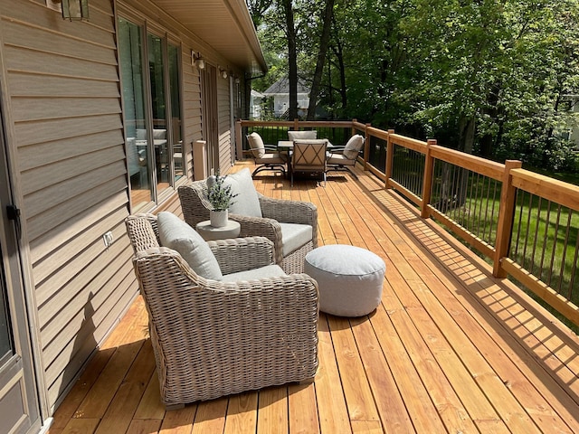 25397 Island View Dr, Cohasset, MN 55721 - wooden terrace with outdoor lounge area