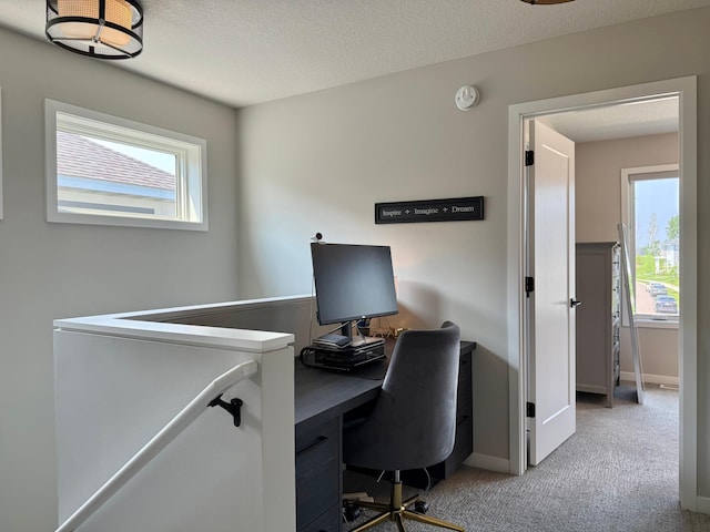 4848 161st St W, Lakeville, MN 55044 - carpeted office space featuring baseboards and a textured ceiling
