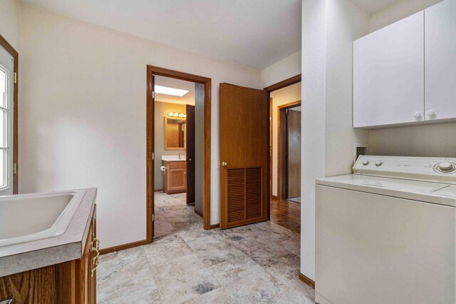 505 Superior Ave, Crosby, MN 56441 - laundry area with washer / dryer and cabinet space