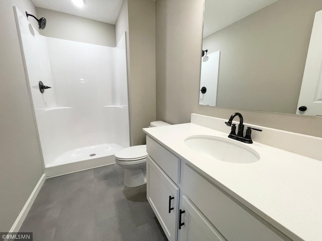16290 Fairoaks Ave N, Hugo, MN 55038 - bathroom featuring vanity, a shower, and finished concrete floors