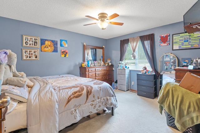 2040 6th Ave NE, Owatonna, MN 55060 - carpeted bedroom with a textured ceiling and ceiling fan