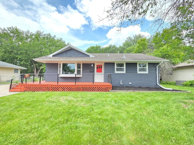 4106 Woodbine Ln N, Brooklyn Center, MN 55429 - ranch-style house with a front lawn and central AC unit