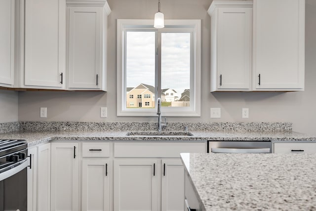 16296 Fairoaks Ave N, Hugo, MN 55038 - kitchen with a sink, white cabinetry, black range with electric cooktop, and stainless steel dishwasher
