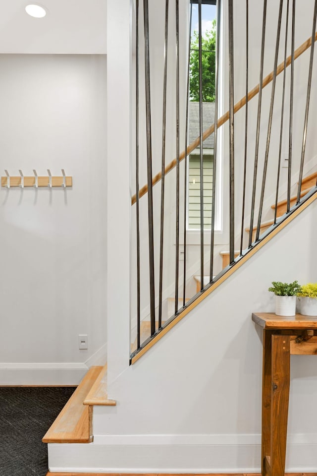 2916 26th St, Minneapolis, MN 55406 - staircase with baseboards and recessed lighting
