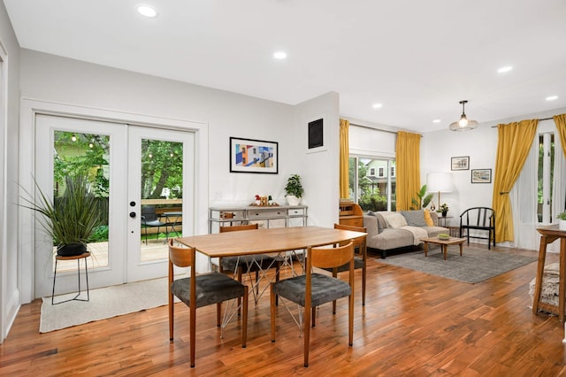 2916 26th St, Minneapolis, MN 55406 - dining area with wood finished floors, recessed lighting, and french doors