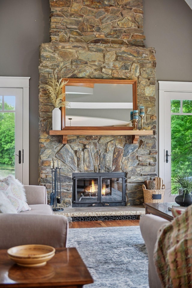 1755 Chateau Way, Minnetrista, MN 55359 - living room with a fireplace and healthy amount of natural light