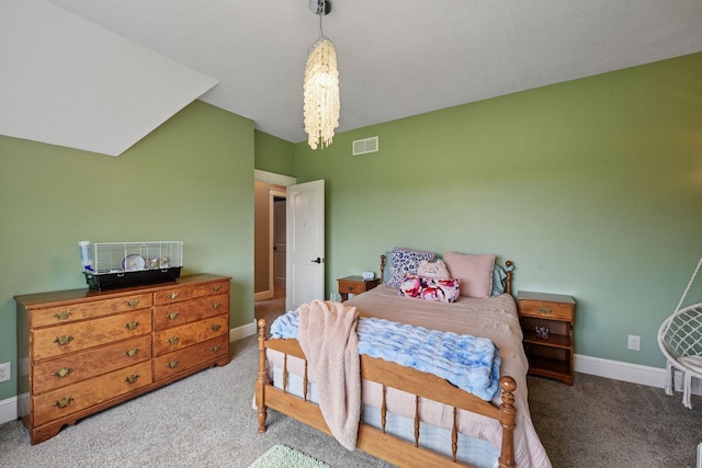 1755 Chateau Way, Minnetrista, MN 55359 - carpeted bedroom with baseboards and a chandelier