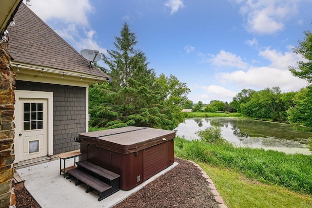 1755 Chateau Way, Minnetrista, MN 55359 - view of yard featuring a hot tub and a water view