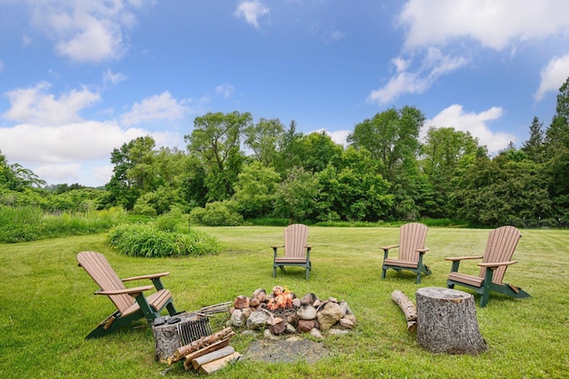 1755 Chateau Way, Minnetrista, MN 55359 - view of grassy yard featuring an outdoor fire pit