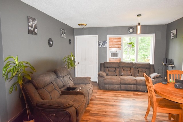 30400 Spruce Dr, Breezy Point, MN 56472 - living room featuring wood finished floors and a textured ceiling