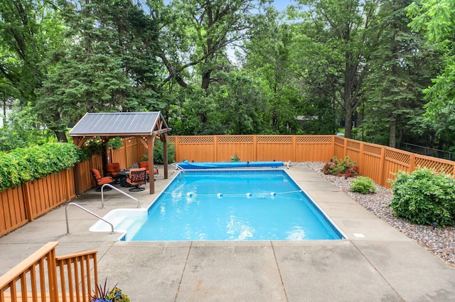 8409 Knollwood Dr, Mounds View, MN 55112 - view of pool with a gazebo, a fenced backyard, and a patio