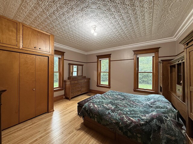 78994 160th St, Sacred Heart, MN 56285 - bedroom featuring an ornate ceiling and light wood finished floors