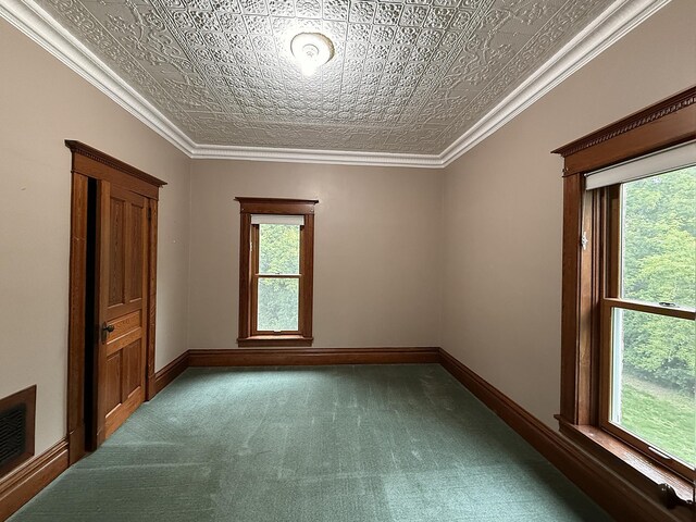 78994 160th St, Sacred Heart, MN 56285 - unfurnished room featuring carpet floors, an ornate ceiling, and baseboards