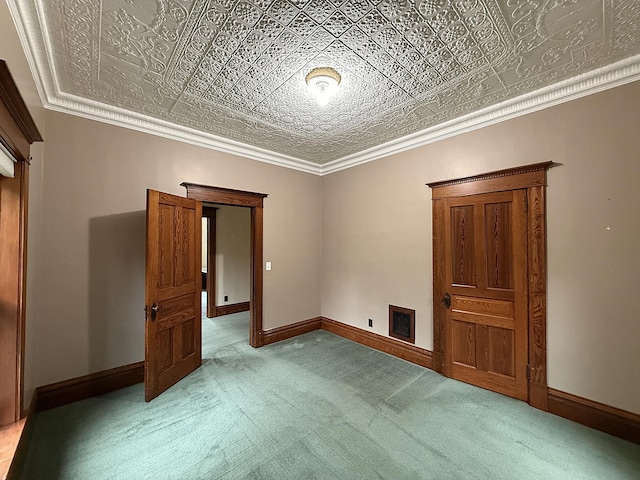 78994 160th St, Sacred Heart, MN 56285 - unfurnished room with an ornate ceiling, light colored carpet, and baseboards