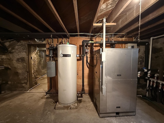 78994 160th St, Sacred Heart, MN 56285 - utility room with gas water heater and heating unit