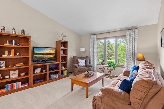 4540 Niagara Ln N, Plymouth, MN 55446 - living room featuring vaulted ceiling and light colored carpet