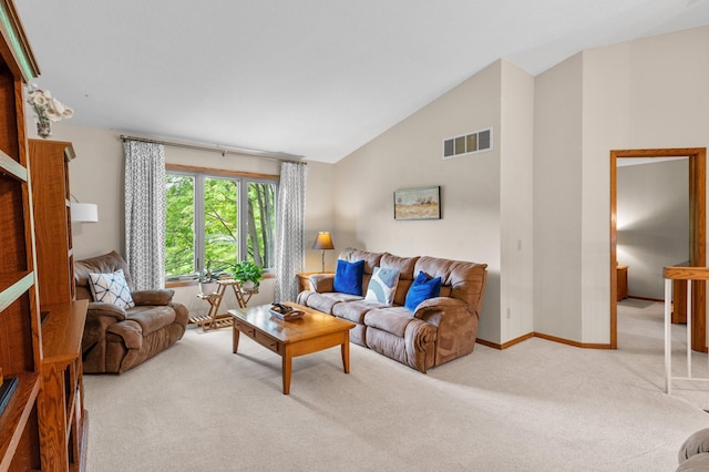 4540 Niagara Ln N, Plymouth, MN 55446 - carpeted living room with vaulted ceiling and baseboards