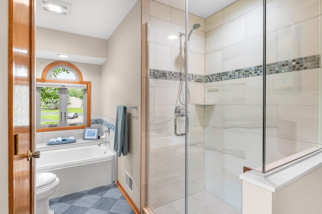 4540 Niagara Ln N, Plymouth, MN 55446 - bathroom featuring a stall shower, a garden tub, and tile walls