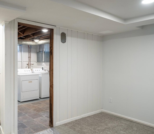1368 Dale St N, Saint Paul, MN 55117 - finished basement featuring washer and clothes dryer and electric panel