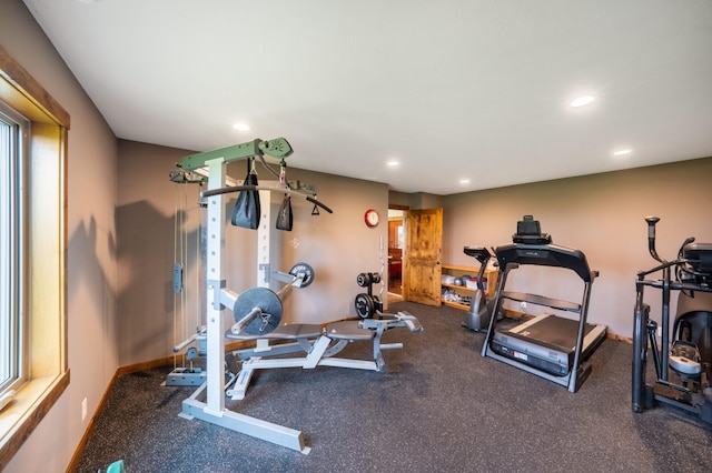 29437 141st Ave, Lanesburgh Twp, MN 56071 - workout area featuring recessed lighting and baseboards