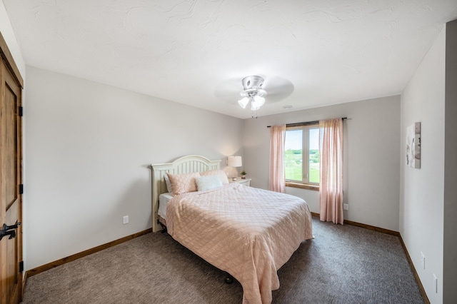 29437 141st Ave, Lanesburgh Twp, MN 56071 - carpeted bedroom featuring baseboards and a ceiling fan