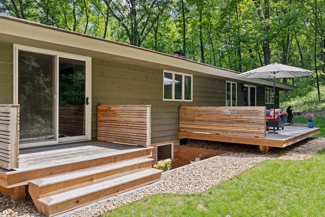 303 Cove Rd, Troy Twp, WI 54016 - view of wooden terrace