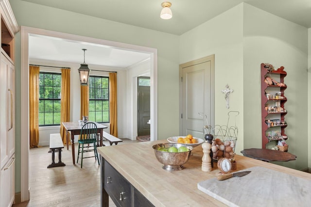 2176 153rd Ave, Mora, MN 55051 - kitchen with light wood finished floors, hanging light fixtures, and light countertops