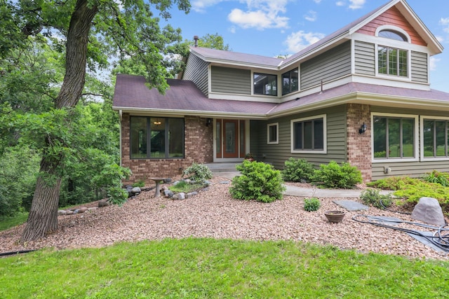 11960 Albavar Path, Inver Grove Heights, MN 55077 - view of front of house with brick siding and a front lawn