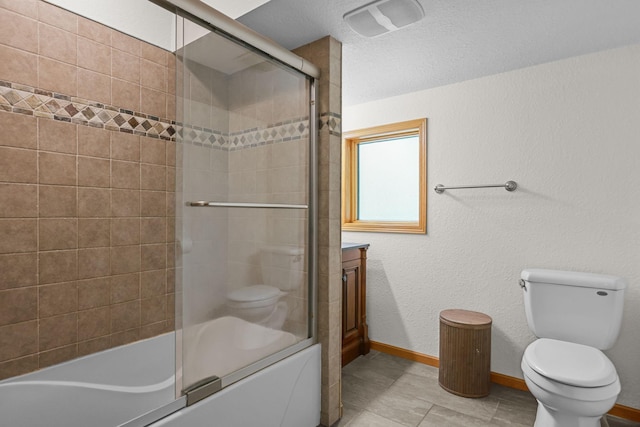 11960 Albavar Path, Inver Grove Heights, MN 55077 - bathroom featuring toilet, shower / bath combination with glass door, tile patterned flooring, vanity, and baseboards